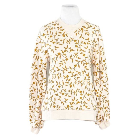 Ulla Johnson Ebba Rose Crewneck Ribbed Pullover Sweatshirt Size S - Picture 5 of 9